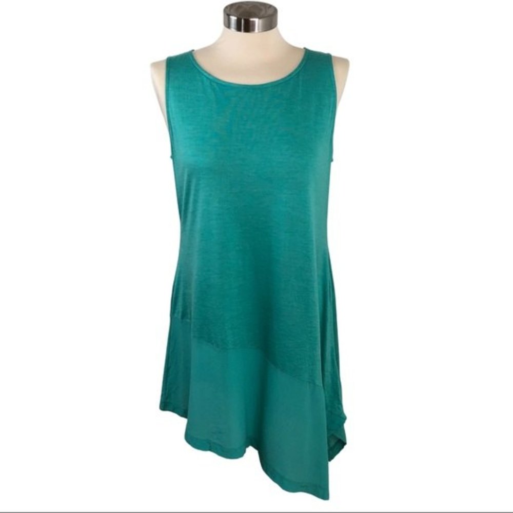 Eileen Fisher Asymmetrical Contrast Hem Tunic Tank Size S
